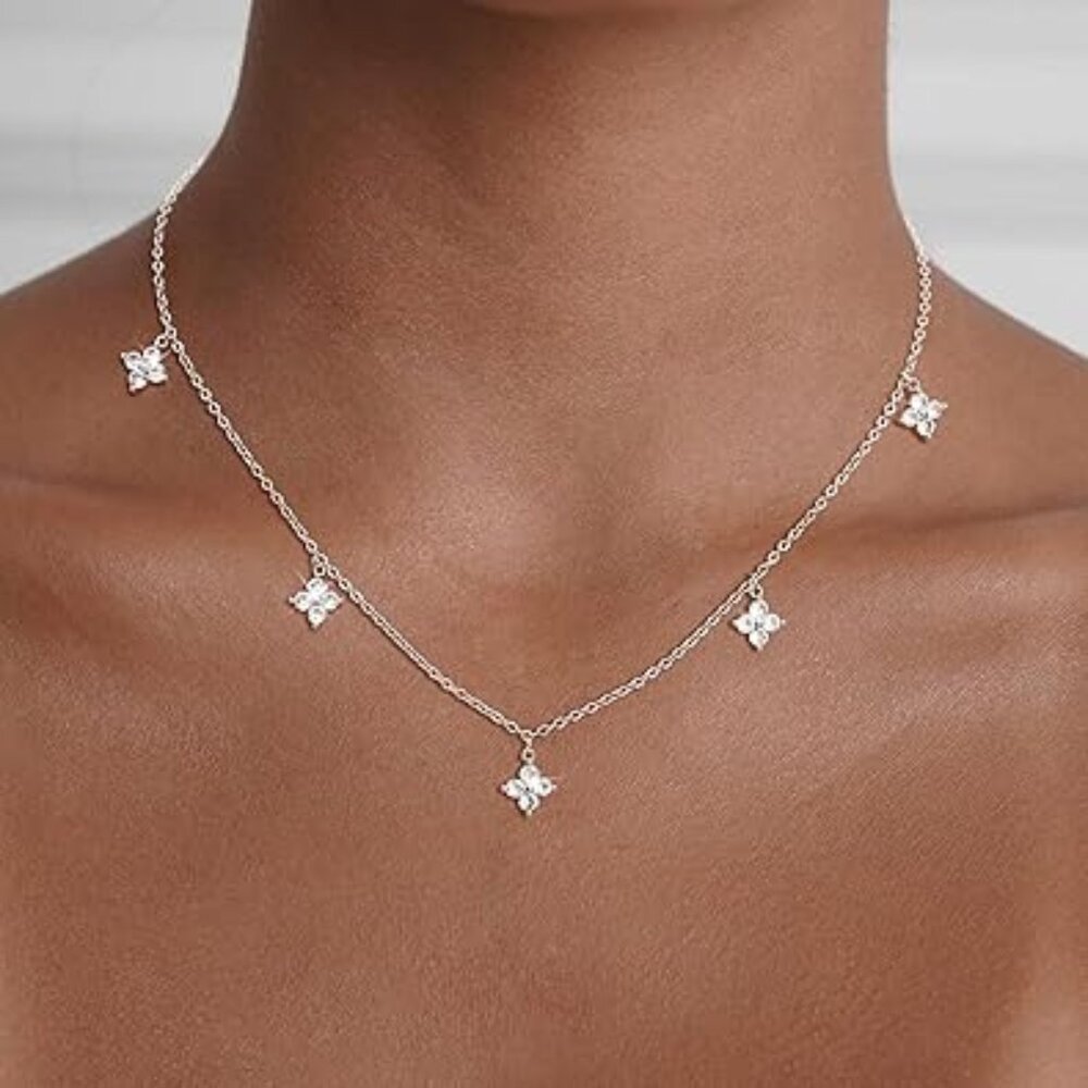 14 k White Gold Plated‎ Quiet Luxury Necklace Jewelry